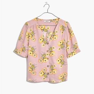 Madewell Plaza Button-Front Shirt in Dutch Dandelions